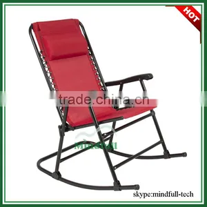 Teslin Fabric Steel Frame Adults Folding Outdoor Rocking Chair For Sale thumbnail-1