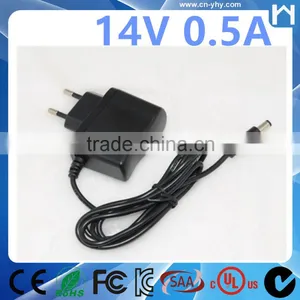 Wall Mounted Adapter 14V UL Approved AC DC Adapter 14V 0.5A UL Power Supply thumbnail-1