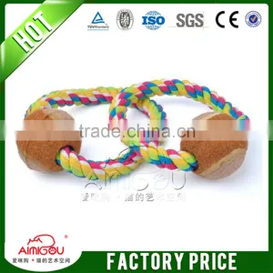 Durable Unique Dog Playing Cotton Rope Tennis Ball Toy / Pet Tennis Ball Rug Rope Toys thumbnail-1