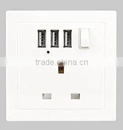 Usb Wall Socket uk With 3 USB Ports thumbnail-1