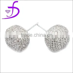 925 Silver Cubic Zircon Stud Earring White CZ Jewelry Factory Price thumbnail-1