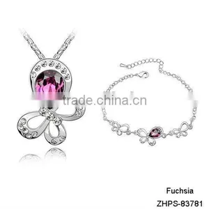 Austria Jewelry Butterfly Crystal Set ZHPS-83782 thumbnail-1
