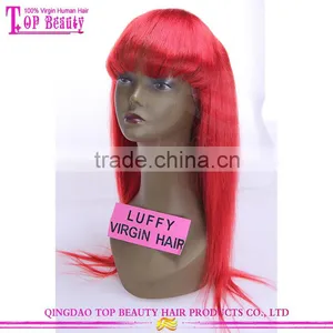 High Quality Wholesale Price Brazilian Virgin Hair Red Wig Straight Red Human Hair Wig thumbnail-2