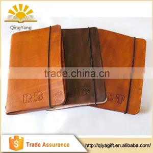 Embossed Soft Cover Leather Notebook With Elastic Band thumbnail-1