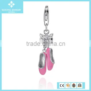 Jewelry in Silver Ballet Slippers Charm in Sterling Silver thumbnail-1