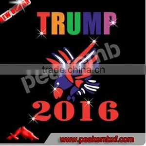 2016 I Love Donald Trump Rhinestone Transfer Trump Glitter Heat Transfer for Garments thumbnail-1