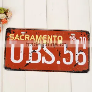 Souvenir Vintage Hot Sale US Embossed Custom Aluminum Car Plate License Plate thumbnail-3