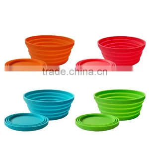 Eco-friendly Food Grade Silicone Collapsible Salad Bowl thumbnail-6