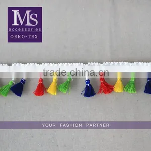 2016 Fashionable Colored Tassel Fringe Trim 4.5cm Fringe Trimmings for Garment thumbnail-1