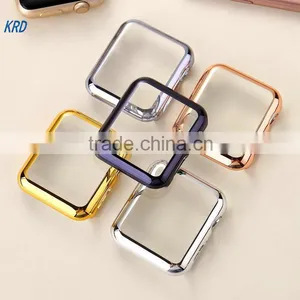 Electroplate Hard PC Case Cover With Protective Film For Apple Watch i Watch 38mm 42mm Shell Shockproof Frame Cover Shell thumbnail-1