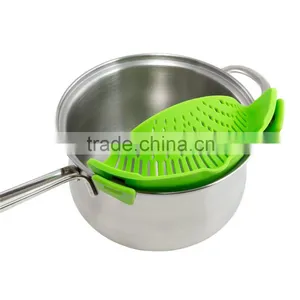 Food Pot Strainer Lid Pasta Kitchen Silicone Strainer thumbnail-4