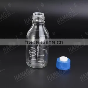 500ml Clear Reagent Bottle Mobile Phase Glass Bottle for Solvent thumbnail-1