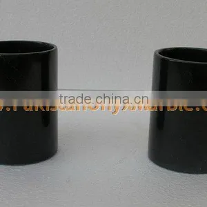 NATURAL JET BLACK MARBLE FLOWER VASES thumbnail-5
