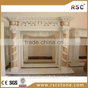 Electric Pollar Carved Fireplace Mantel in High Quality thumbnail-1