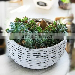 Handmade Wicker Woven Flower Pot Garden Flower Basket thumbnail-2