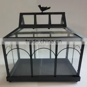 Small Sheet Metal and Glass Greenhouse for Plant thumbnail-1
