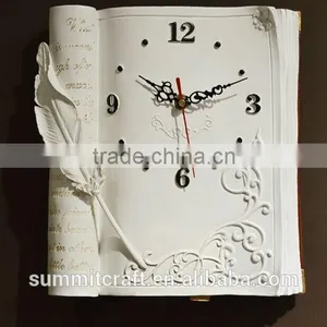 Modern 3d Book Design Resin Wall Clock for Living Room thumbnail-1