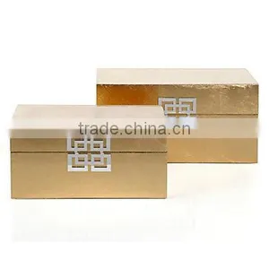 High Quality Best Selling Lacquered Rectangle METALLIC GOLD MING Box From Vietnam thumbnail-1