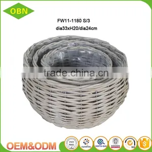 Cheap Garden Wicker Plant Basket Wicker Flower Pots With Plastic Lining thumbnail-4