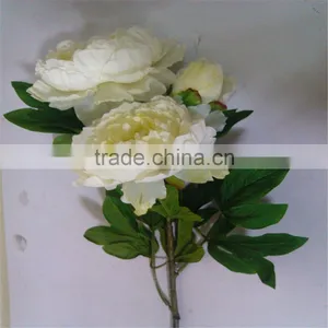 SJ20170051 Artificial White Fabric Peony Flower for Indoor Decoration thumbnail-3