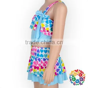 Baby 2 Piece Swimsuit Rainbow Heart Girls Bathing Suit thumbnail-3