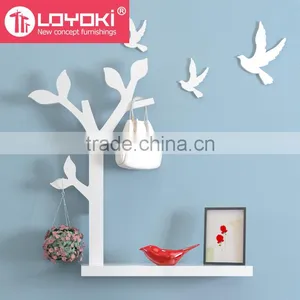 Eco-friendly Tree Shape DIY Coat Clothes Rack Wooden Coat Hanger Wall Mounted Coat Rack thumbnail-2