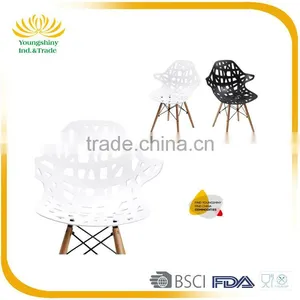 Top Quality Simple Design Special Plastic Moon Chair With Beech Legs thumbnail-2