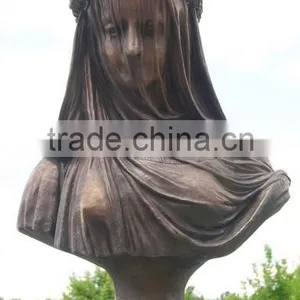 New Products Life Size Veilded Lady Bronze Bust Statue thumbnail-1