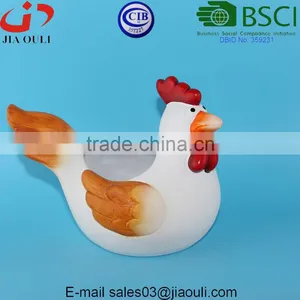 BSCI Audit Factory Lovely EASTER Decorations Ceramic Rooster Flower Pot, Animal Plant Pot Pot thumbnail-1