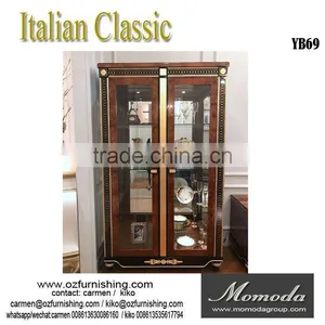 YB69 Luxury Antique Solid Wood Wine Display Cabinet/living Room Disaplay Cabinet/2 Door Wine Display Cabinet thumbnail-1