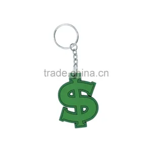 2017 Cute Money Pattern 3D Promotional Soft PVC Embossed Personal Design Silicone Keychain Keyring thumbnail-2