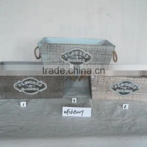 Garden Decorative Wooden Flower Pot With Blackboard thumbnail-5
