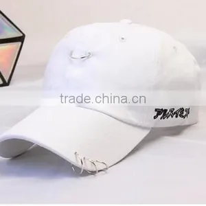 Clearance Sale Hip Hop Unisex Solid Ring Safety Pin Curved Hats Baseball Cap Men Women Snapback Caps Sport Casquette thumbnail-3