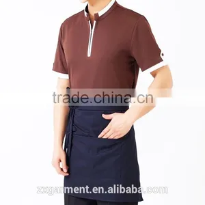 2016 New Design OEM Hotel Restaurant Unisex Short Sleeve Staff Uniform Hot Sale thumbnail-3