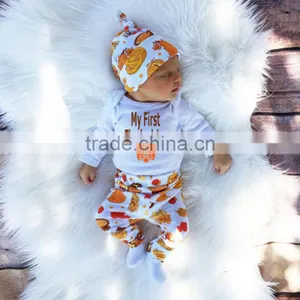 Wholesale Gifts Infants Toddlers Bodysuit and Pants Baby 3 Pcs Set thumbnail-1