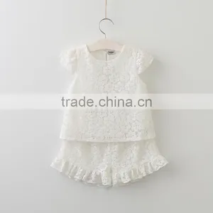 2017 Online Wholesale Baby Clothes Girls Lace Clothing Set for Summer thumbnail-4
