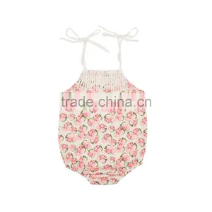 Flower Lace Baby Girl Romper Baby Floral Romper With Tassels thumbnail-6