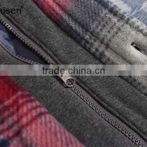 Express Wholesale Hooded Men Fleece Plaids Jacket thumbnail-4