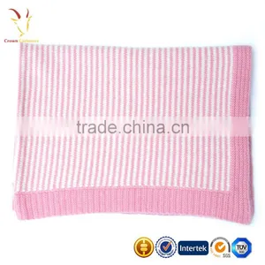 Soft High Quality Cheap Knitted Cashmere Baby Blanket thumbnail-5