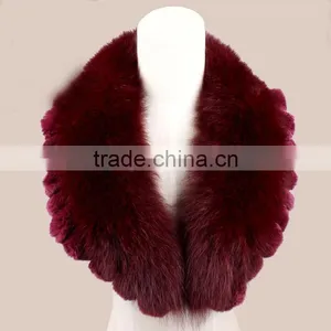 Myfur Newest Design Fashion Wine Red Color Soft Fox Body Fur Long Collar thumbnail-1