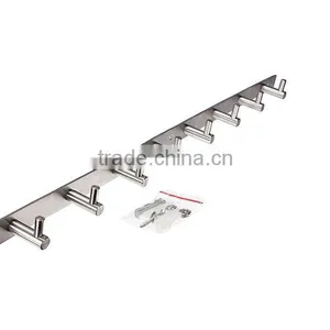 2016 High Quality High Grade Durable New Stainless Steel Coat Robe Hat Clothes Towel 8 Hooks Wall Hanger Rack thumbnail-1