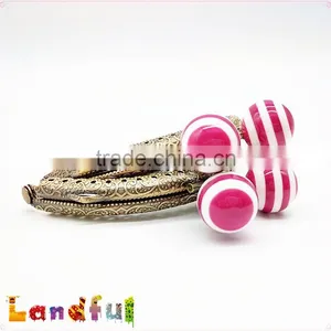 8.5cm Antique Brass Curved Candy Color Bead Sewing Metal Coin Purse Frame thumbnail-6