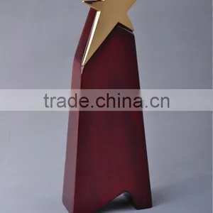 Wooden Award With Golden Star thumbnail-1