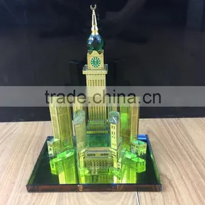 Crystal Makkah Clock Model for Islamic Wedding Souvenir Gift thumbnail-1