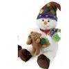 Christmas Gift Lovely Soft Velboa Sownman With A Little Bear thumbnail-1