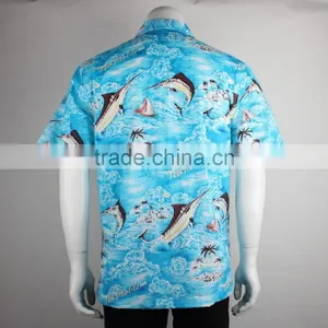 Skyblue Wholesale Cotton Men Aloha Shirt Hawaiian Shirts thumbnail-3
