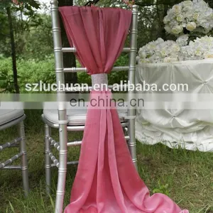 Popular Wedding Party Decoration Chiffon Chair Sash thumbnail-1