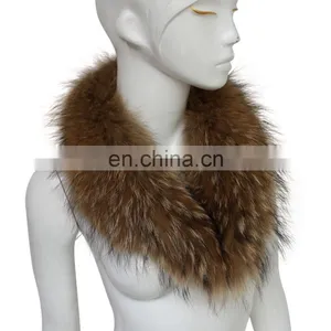 Fashion Colorful Dyed Genuine Raccoon Fur Collar thumbnail-1