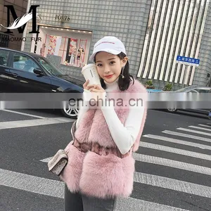 Factory Wholesale Fashion New Style Classical Pattern Lady Fur Waistcoat Fur Gilet Fox Fur Vest thumbnail-3