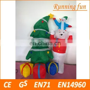 Merry Christmas Tree Decoration, Led Lighr Inflatable Sonwman thumbnail-1